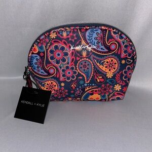 Kendall & Kylie NWT Signature Makeup Bag Black with Colorful Paisley